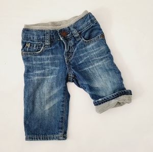 3/$25 Gap jersey lined 3-6 pull on denim